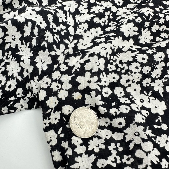 Apiece Apart Yerba Floral Pintuck Blouse S Organic Cotton Black White Minimalist - Picture 13 of 13